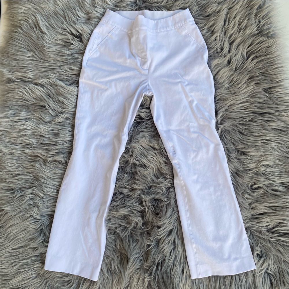 Spanx Pants Womens Small White Lined Stretch Kick Flare Back Pockets 20373R